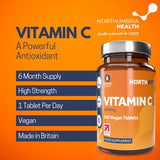 Northumbria Health Vitamin C supplement 1000mg 180 tablets, UK version
