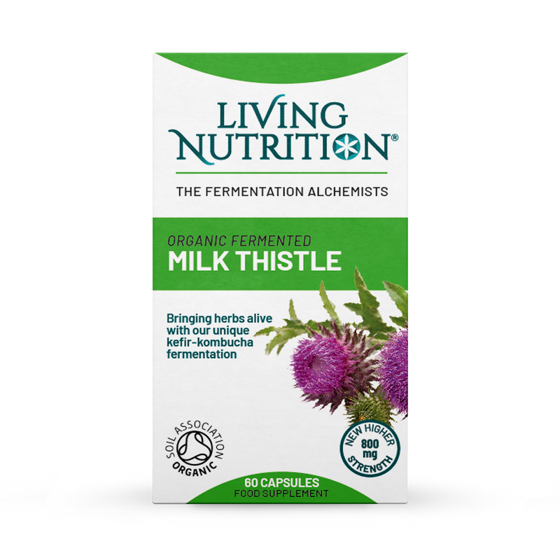 Living Nutrition milk thistle capsules 60 imported from the UK