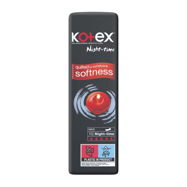 Kotex Maxi Night Sanitary Towels 10 Pack, UK version