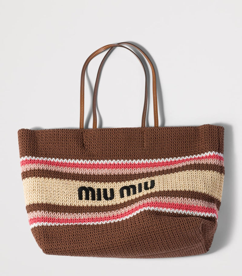 Miu Miu woven stripe tote bag L'ETÉ collection (British brand)