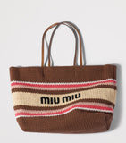 Miu Miu woven stripe tote bag L'ETÉ collection (British brand)