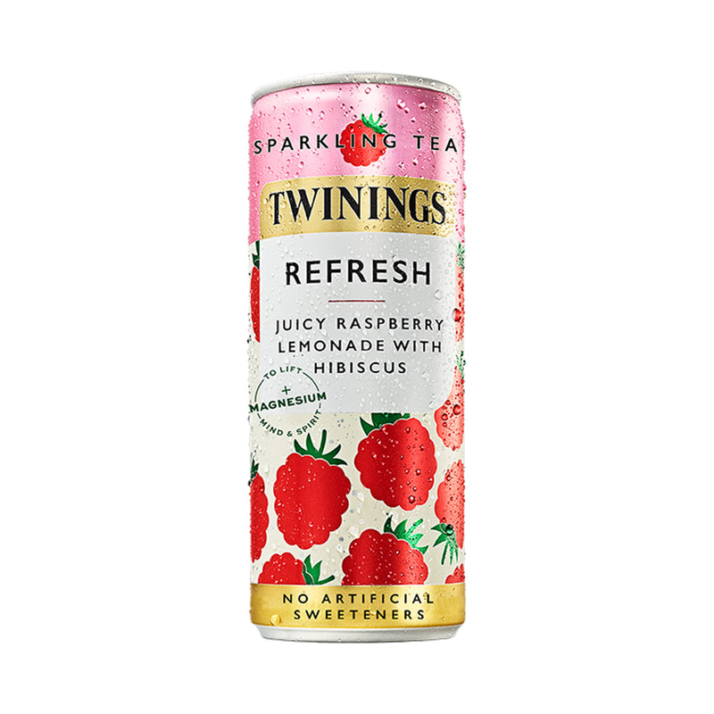 Twinings Refresh sparkling tea raspberry lemon 250ml - British product
