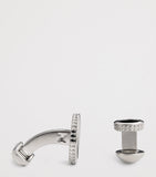 Tateossian black agate cufflinks and stud set (British brand)