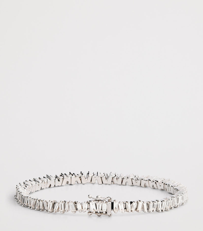 Suzanne Kalan white gold diamond classic tennis bracelet, UK version