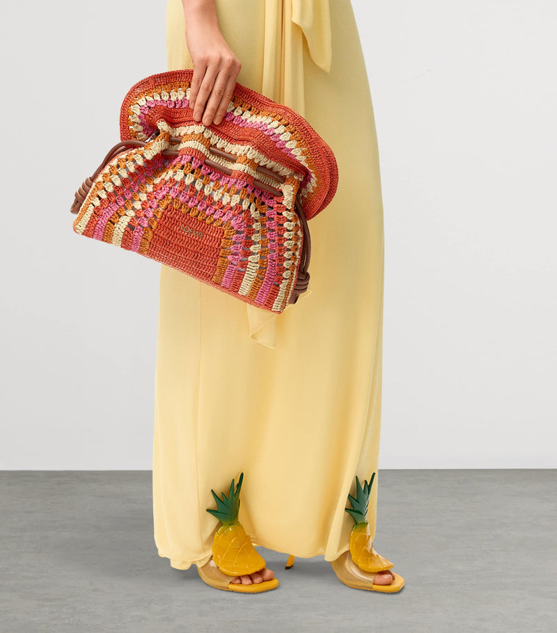 LOEWE medium raffia flamenco clutch from Spain, UK version