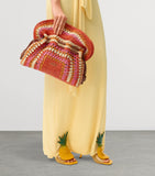 LOEWE medium raffia flamenco clutch from Spain, UK version