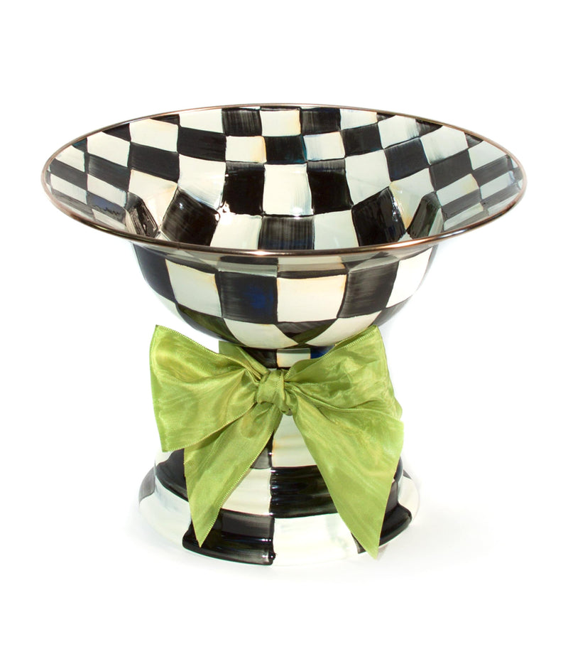 MacKenzie-Childs Courtly Check large compote, imported from the UK