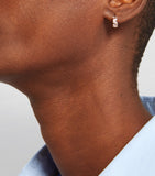 Suzanne Kalan rose gold diamond huggie earrings 12mm, imported from the UK