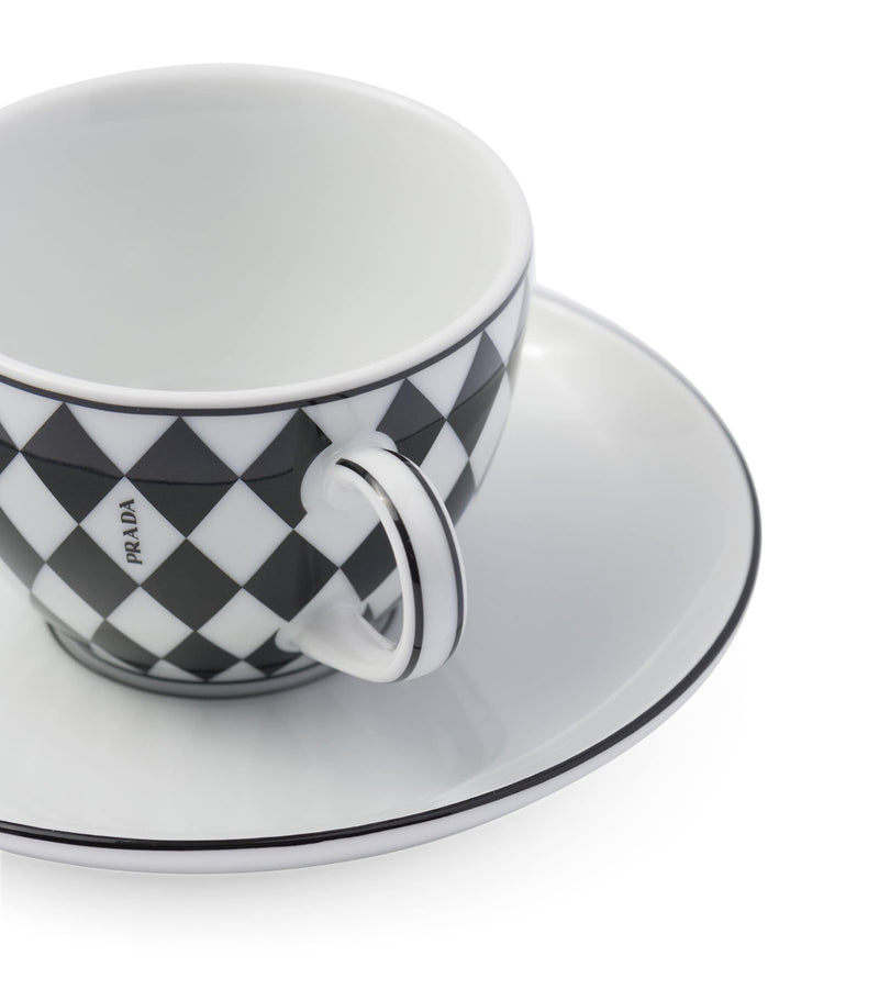 Prada chequerboard coffee cup set of 4, imported from the UK