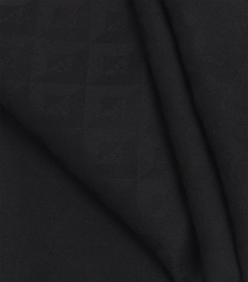 Harrods wool geometric jacquard scarf (British brand)