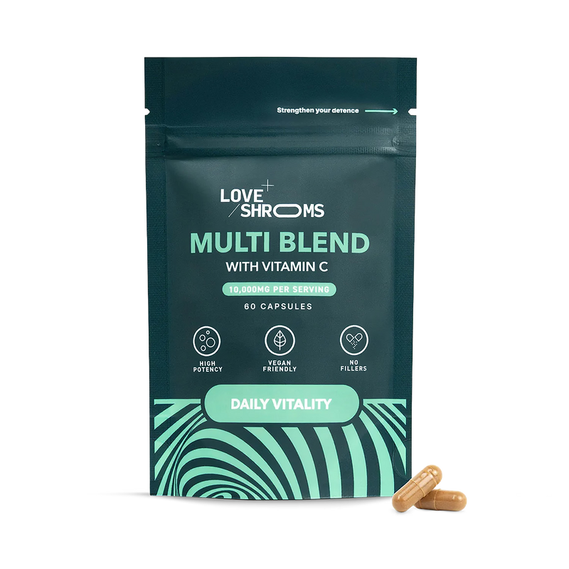 Love Health multi blend mushroom capsules 60ct, UK version