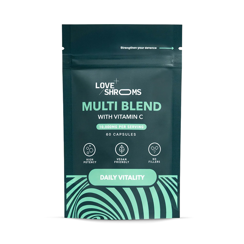Love Health multi blend mushroom capsules 60ct, UK version