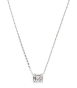 Harrods Harrods White Gold and Diamond Square Illusion Necklace 0.40ct- Buy online at McGrocer