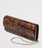 Jimmy Choo Sweetie panelled clutch bag tortoiseshell - British product