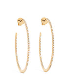 SHAY yellow gold pavé diamond hoop earrings 7cm - British product