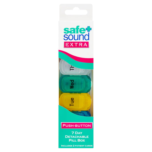 Safe + Sound Health Extra Push Button 7 Day Detachable Pill Box GOODS Sainsburys   