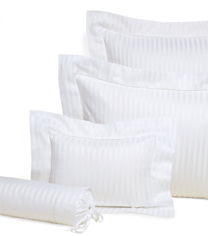 Pratesi square Oxford striped pillowcase 65cm x 65cm, imported from the UK