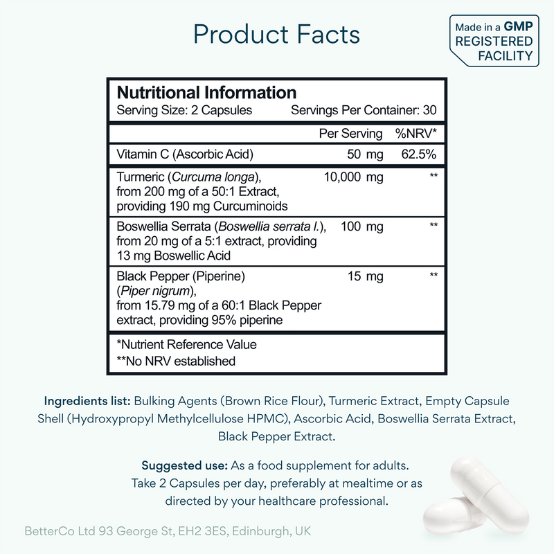 Turmeric Complex 60 capsules, imported from the UK