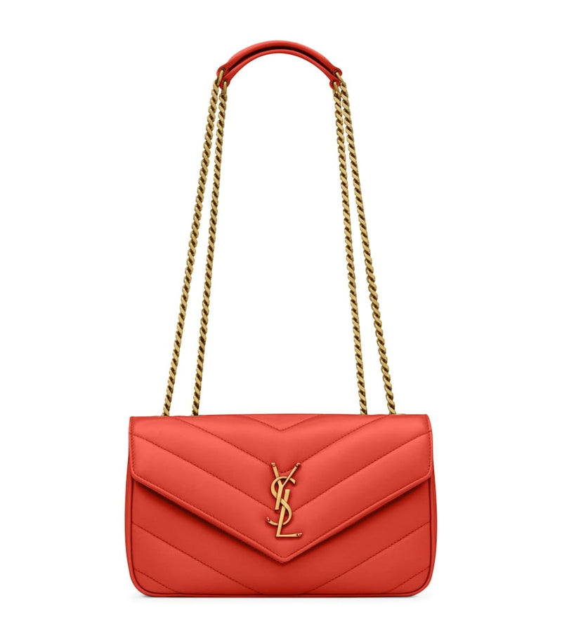 Saint Laurent small Loulou shoulder bag in matelassé lambskin, imported from the UK