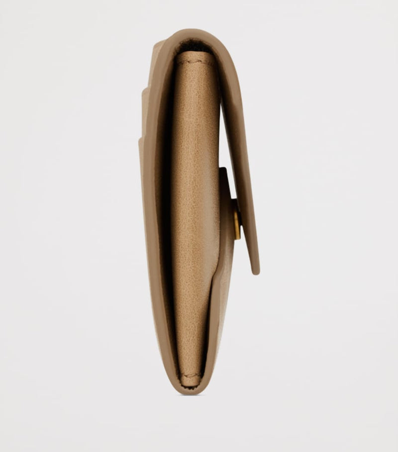 Saint Laurent Leather Letter Flap Card Holder 7x10cm - British product