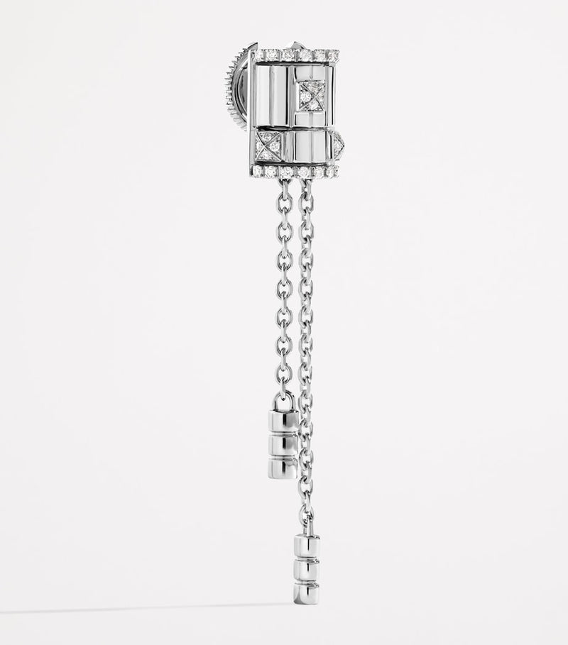 MARLI New York white gold and diamond tassel earrings, imported from the UK