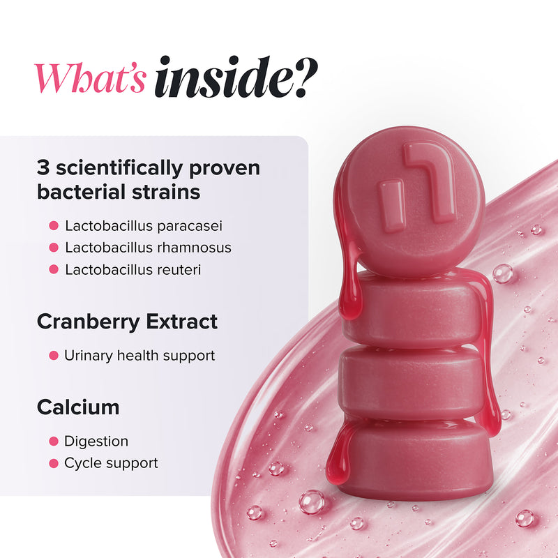 Novomins Women's Bio-Balance Strawberry Flavoured Probiotic Gummies 60 Gummies, imported from the UK