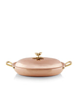 Harrods Ruffoni Historia Hammered Copper Oval Casserole Dish with Lid 38cm- Buy online at McGrocer