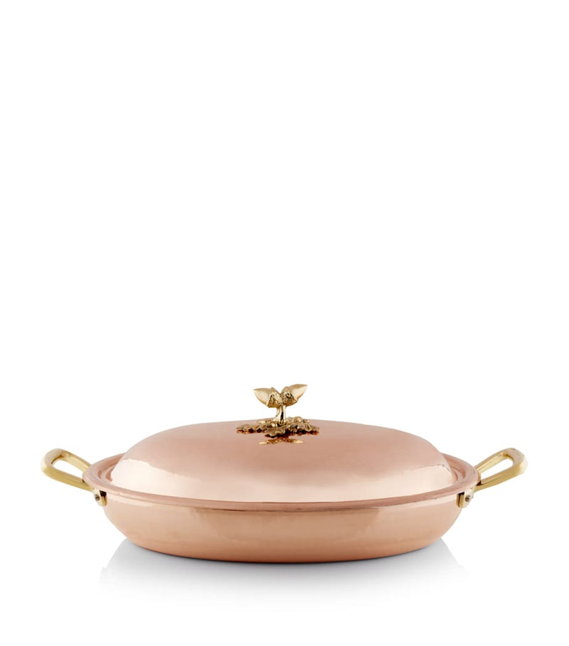 Ruffoni Historia copper oval dish with lid 38cm, imported from the UK