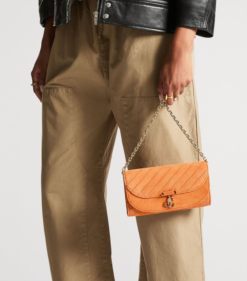 Jimmy Choo Curve quilted leather chain wallet - British product