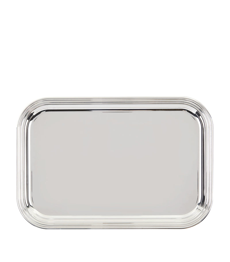 Greggio silver plated Georgian rectangular tray 39cm x 26cm, UK version