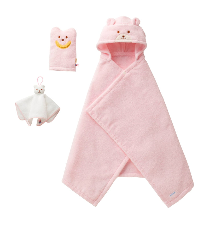 Miki House cotton bath poncho set mitten toy, UK version