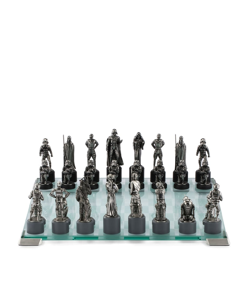 Royal Selangor Star Wars chess set pewter glass board (British brand)