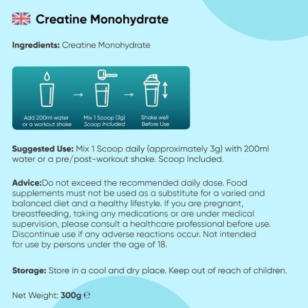 WeightWorld creatine monohydrate powder 300g, UK version
