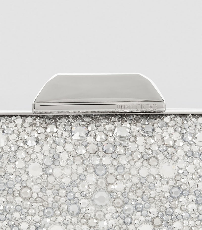 Jimmy Choo cloud clutch bag crystal embellished chain strap (British brand)