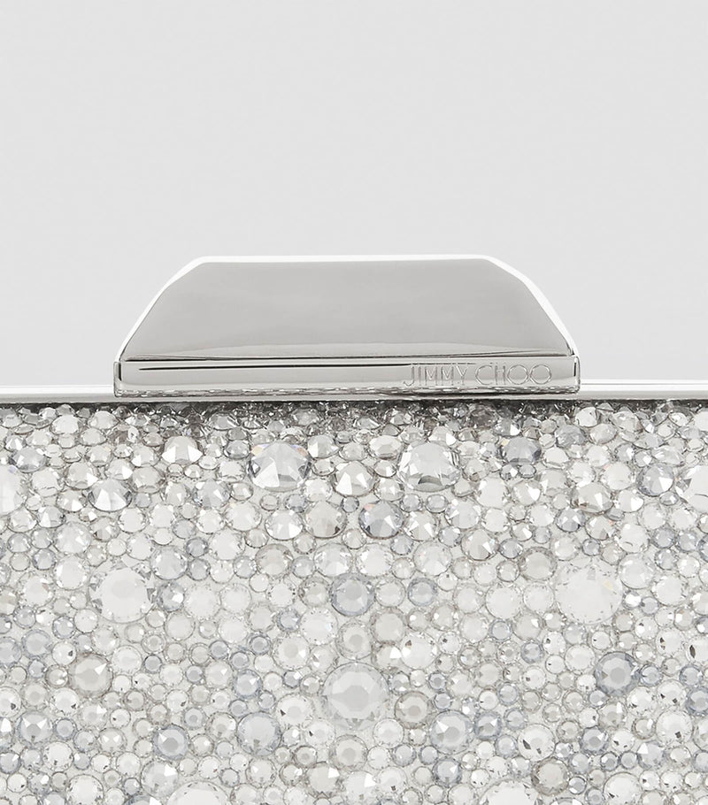Jimmy Choo cloud clutch bag crystal embellished chain strap (British brand)