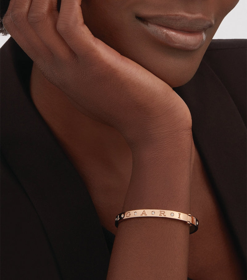 Bvlgari rose gold diamond bangle (British brand)