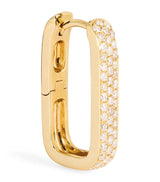 Harrods Jacquie Aiche Yellow Gold and Diamond Single Hoop Earring- Buy online at McGrocer