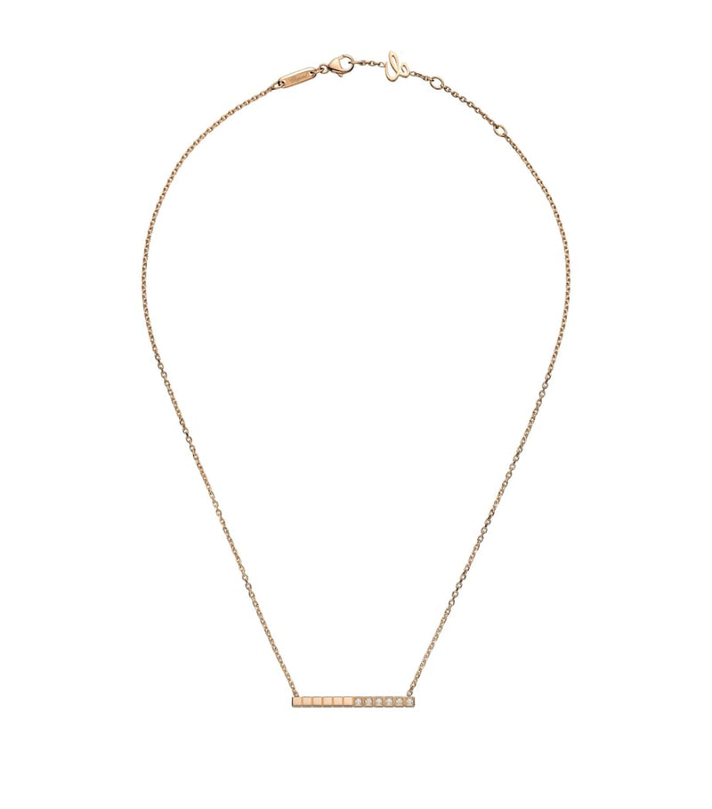 Chopard Ice Cube rose gold diamond necklace (British brand)