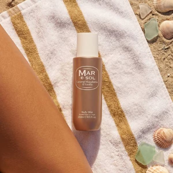 Mar E Sol Caramel Macadamia Body Mist 250ml, imported from the UK