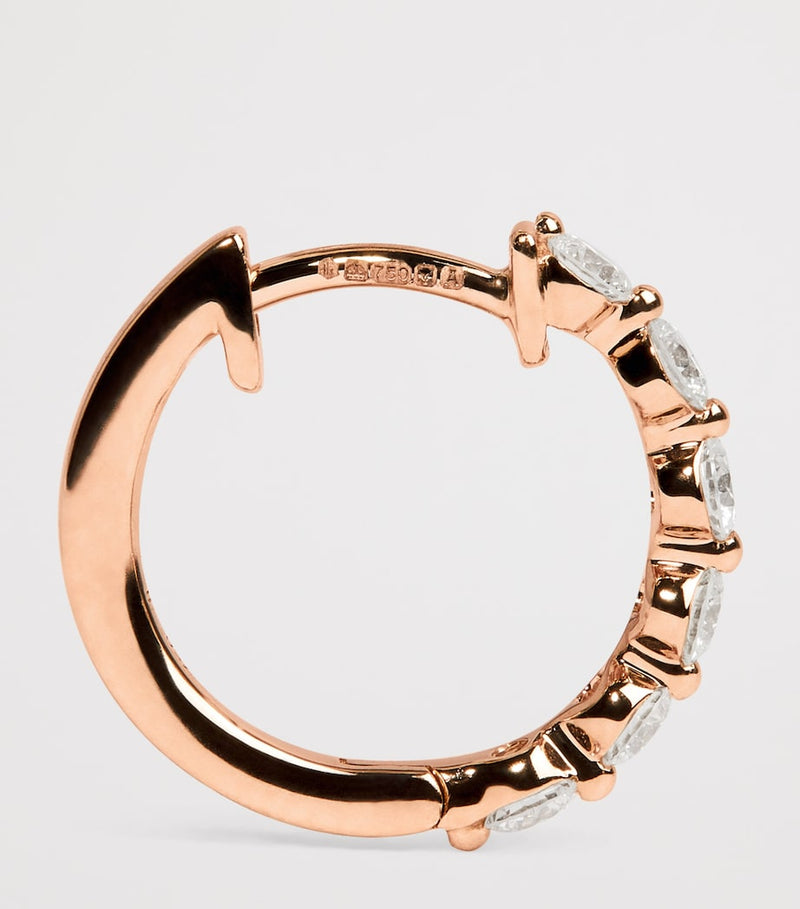 Harrods rose gold diamond hoop earrings 0.50ctw, imported from the UK