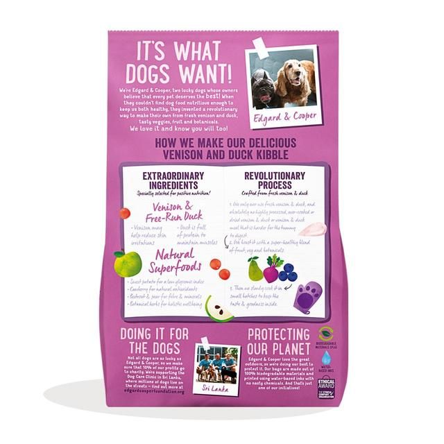 Edgard & Cooper Adult Grain Free Dry Dog Food with Venison & Free-Run Duck 12kg