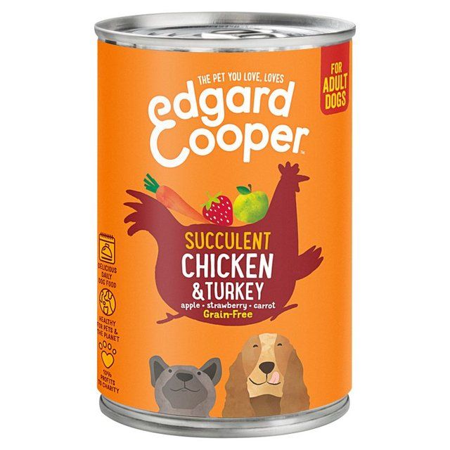 Edgard & Cooper Adult Grain Free Wet Dog Food with Chicken & Turkey   400g