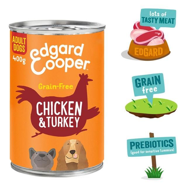 Edgard & Cooper Adult Grain Free Wet Dog Food with Chicken & Turkey   400g