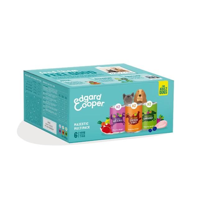 Edgard & Cooper Natural Adult Grain Free Wet Dog Food Tin Multipack 6 x 400g