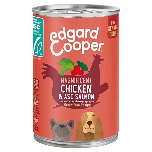 Edgard & Cooper Senior Grain Free Wet Dog Food with Chicken & Salmon 400g