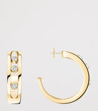 Messika yellow gold diamond hoop earrings 0.09ct, UK version