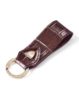 Harrods Aspinal of London Croc-Embossed Leather Loop Keyring- Buy online at McGrocer