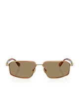 Harrods Brunello Cucinelli Jarama Titanium Rectangle Sunglasses- Buy online at McGrocer