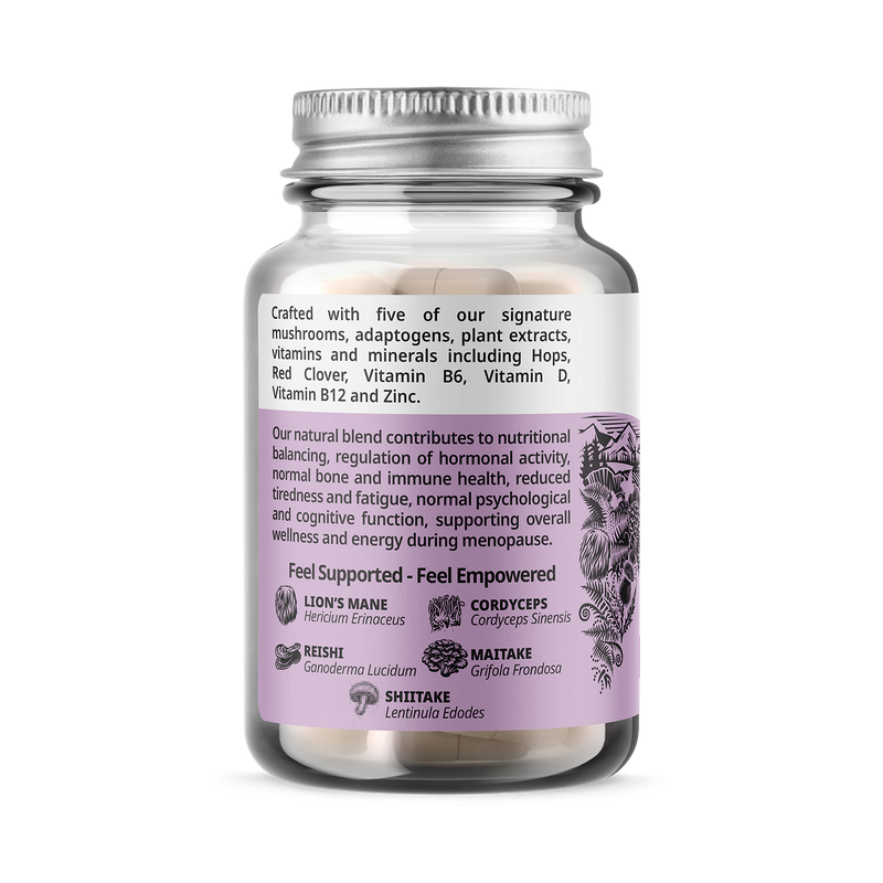 Love Mushrooms mushroom blend for menopause 60 capsules, UK version