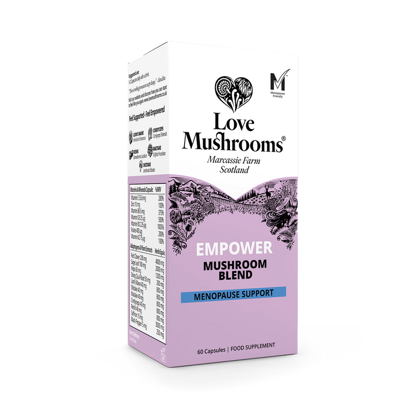 Love Mushrooms mushroom blend for menopause 60 capsules, UK version